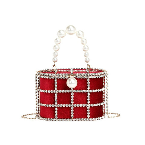 Pearl Tote Chain Shoulder Crossbody Box Bag Hair