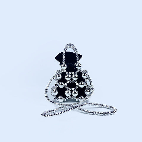 Sac à main de forme concave avec perles sombres pour célébrités d'Internet, sac messager tendance 