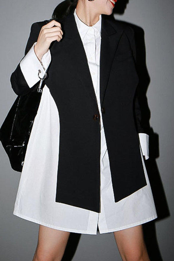 Crossover Long Jacket Modern Suit Coat