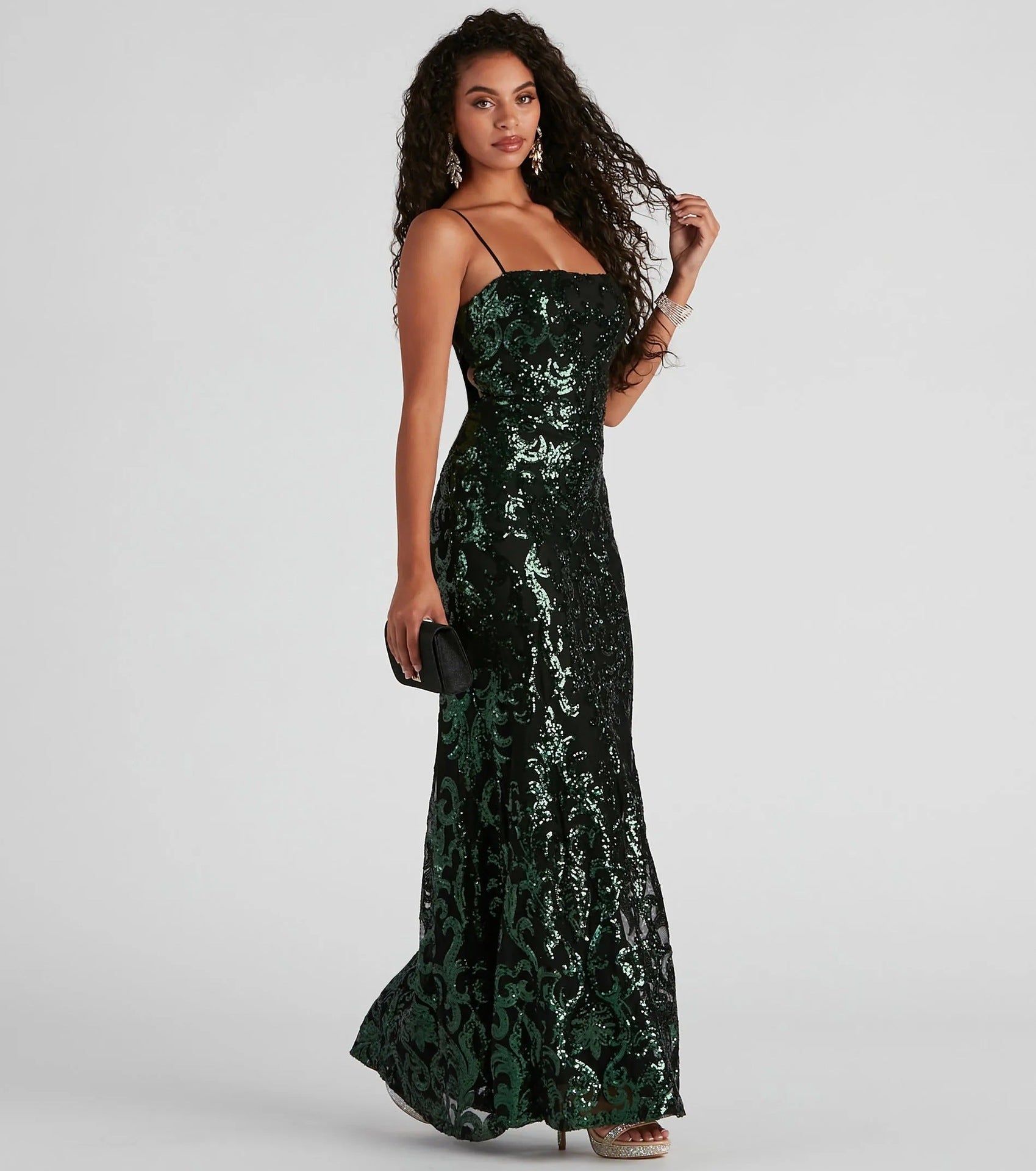Taisia ​​– Formelles Kleid mit Pailletten und Volant
