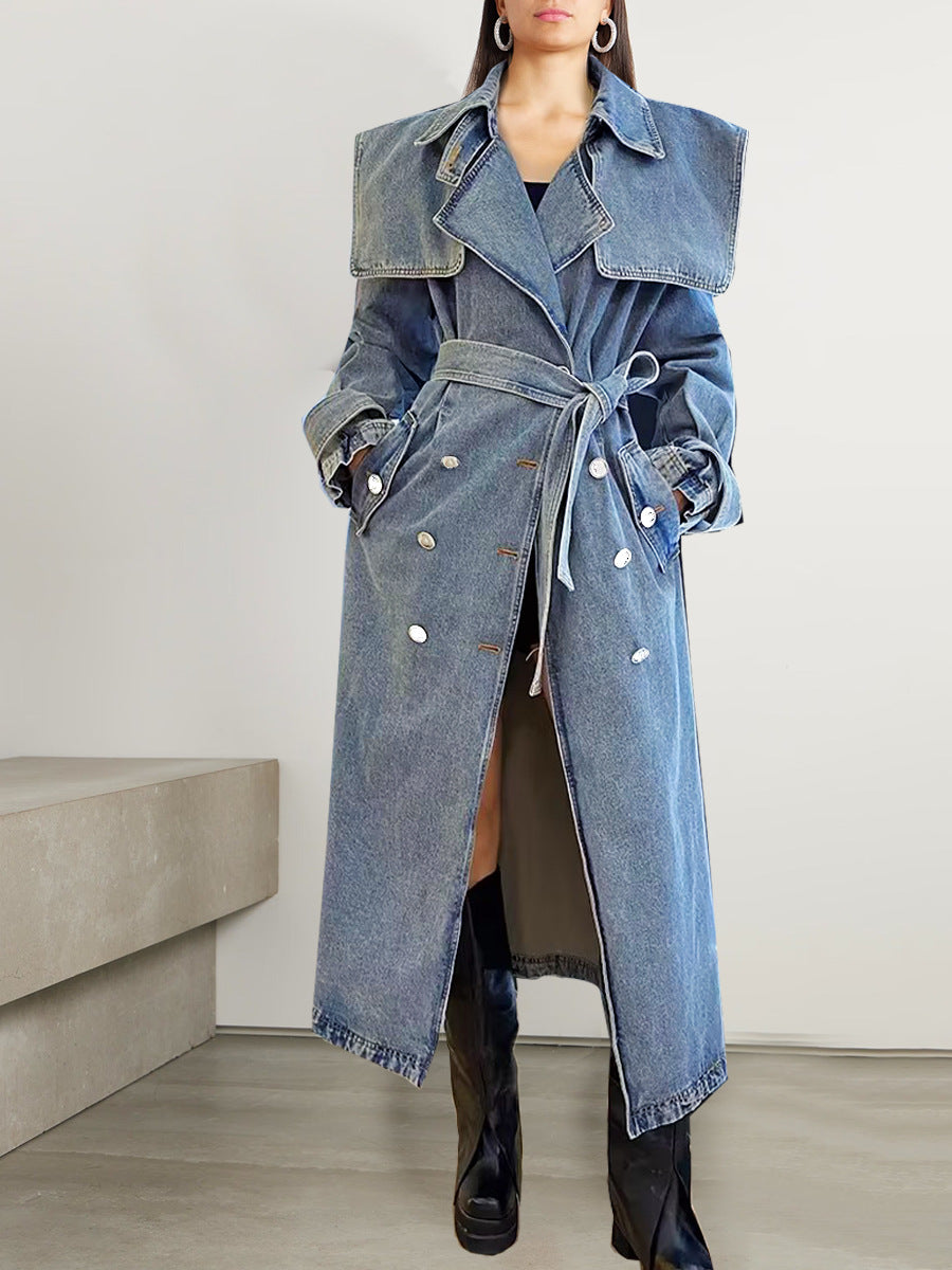 Slimming Denim Trench Coat