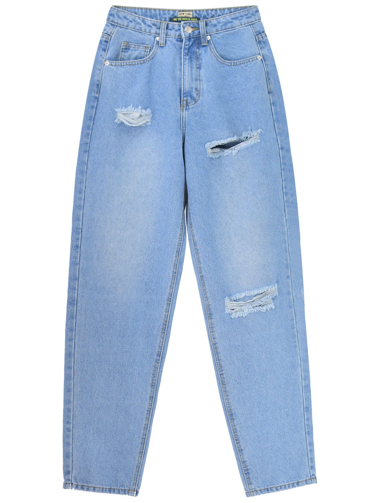Pantalon en jean délavé taille haute ample droit sarouel pantalon baggy pantalon Street Radish