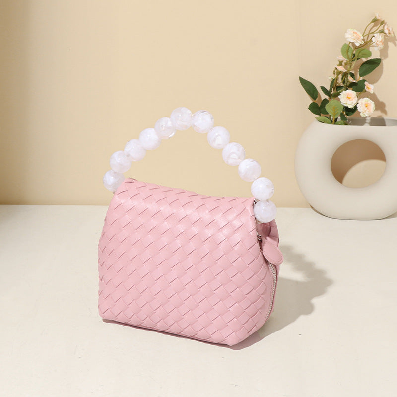 Sac à main en verre tissé vintage Niche All Match Sac à bandoulière Sac à bandoulière simple et tendance pour femmes 