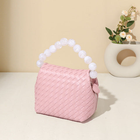 Sac à main en verre tissé vintage Niche All Match Sac à bandoulière Sac à bandoulière simple et tendance pour femmes 