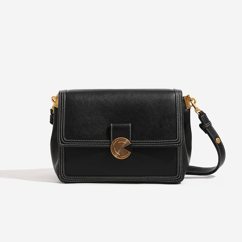 Sac à bandoulière carré en cuir souple de petite taille rétro de Niche High Sense Sac à bandoulière de bureau 