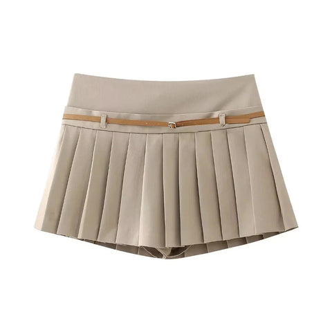 The Adelia High Waist Belted Short Skirt