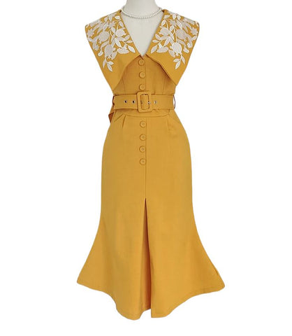 The Ariella Sleeveless Embroidered Dress