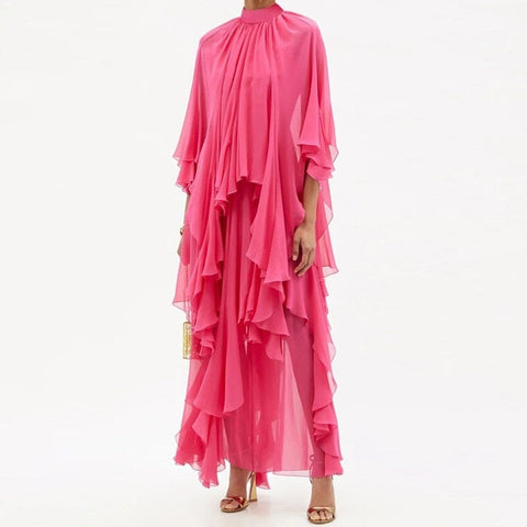 The Danielle Short Sleeve Pleated Maxi Dress
