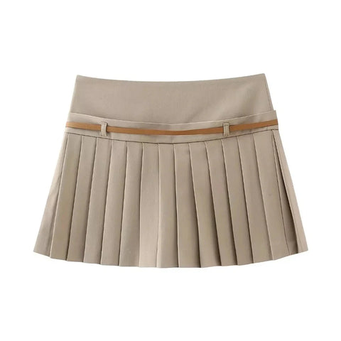 The Adelia High Waist Belted Short Skirt