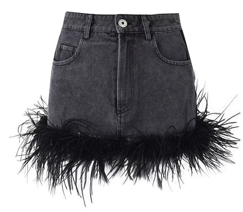 The Ostrich High-Waist Denim Mini Skirt