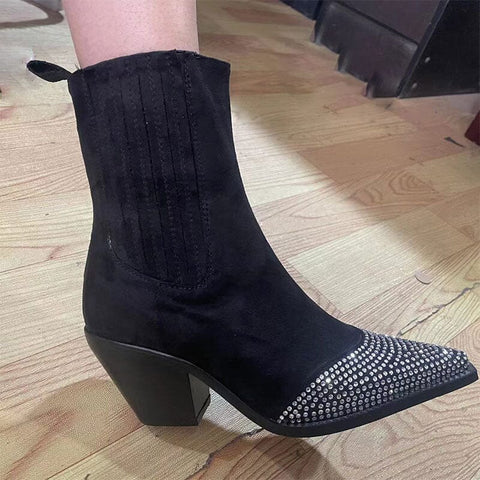 The Austin Rhinestone Studded Ankle Boots - Multiple Colors