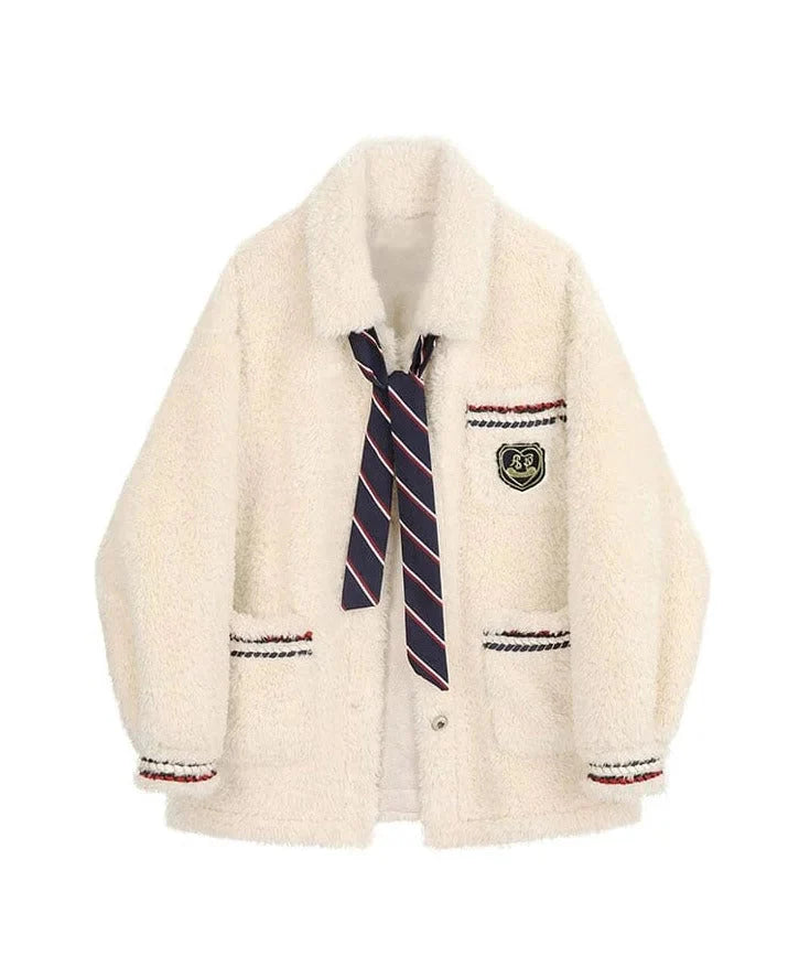 Le manteau d'hiver à manches longues Preppy