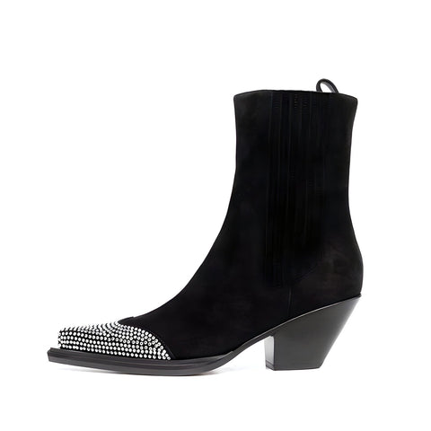 The Austin Rhinestone Studded Ankle Boots - Multiple Colors