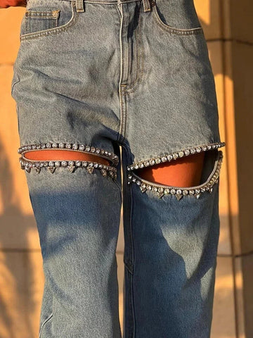 The Raina High-Waisted Denim Pants