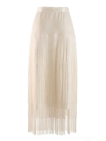 The Pamela High Waist Tassel Skirt - Multiple Colors