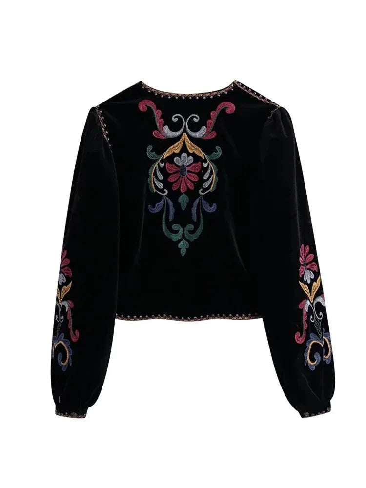 The Iolanthe Embroidered Long Sleeve Blouse