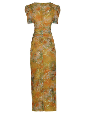 The Sophia Puff Sleeve Embroidered Dress