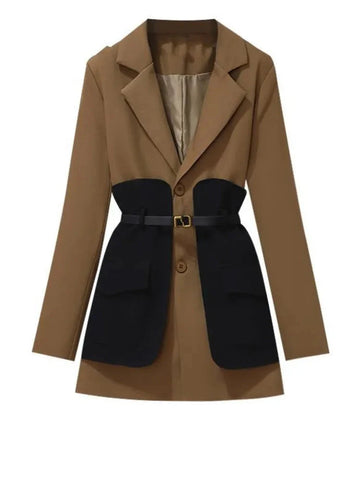 The Lysandra Long Sleeve Belted Blazer - Multiple Colors