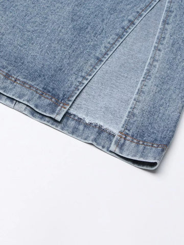 The Shelby High Waist Denim Skirt