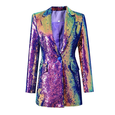 The Technicolor Sequin Long Sleeve Blazer