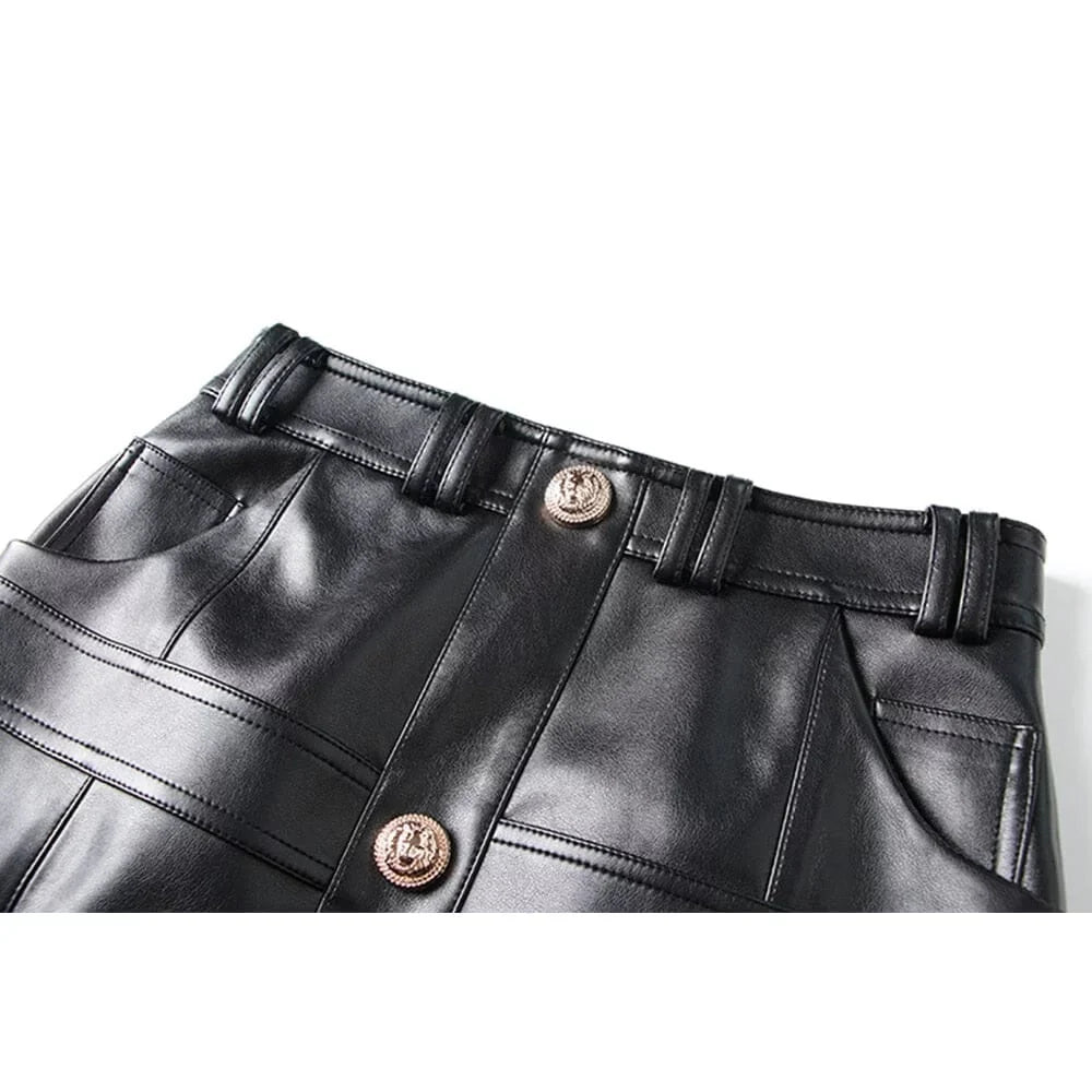 The Rochelle Faux Leather Mini Skirt