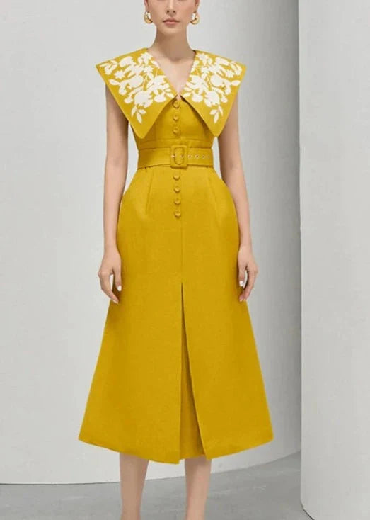 The Ariella Sleeveless Embroidered Dress