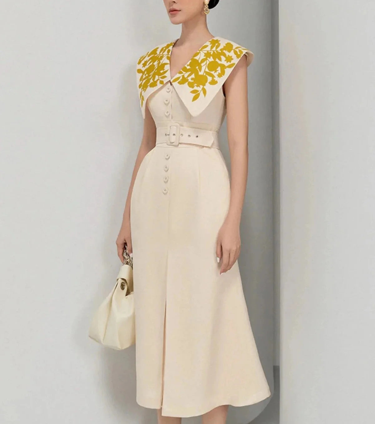 The Ariella Sleeveless Embroidered Dress