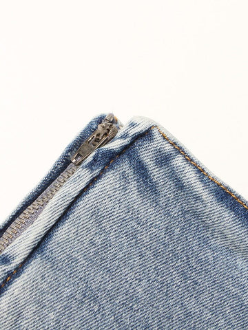 The Genie High Waist Denim Shorts - Blue