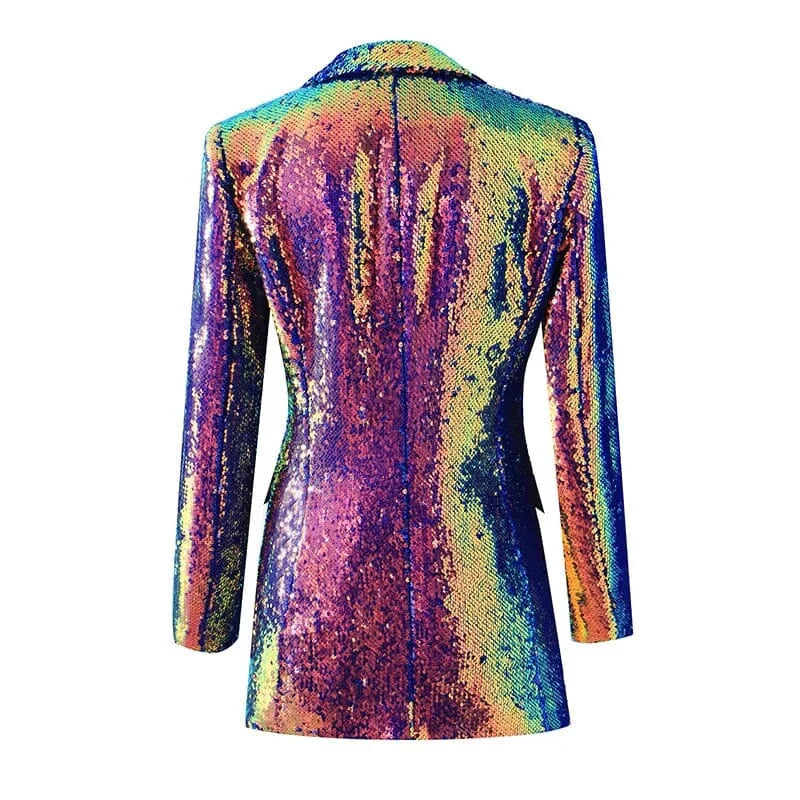 The Technicolor Sequin Long Sleeve Blazer