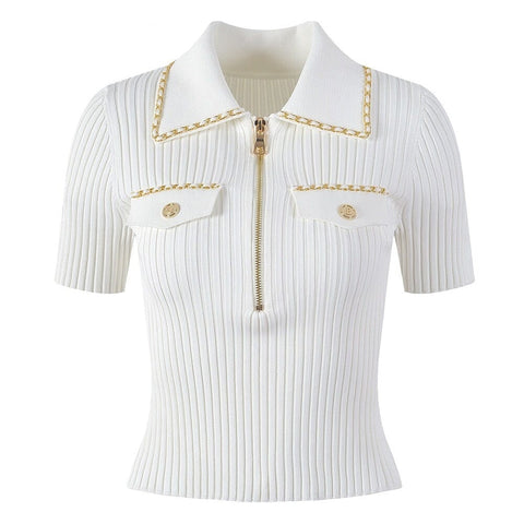 The Blythe Short Sleeve Knitted Polo Shirt - Multiple Colors