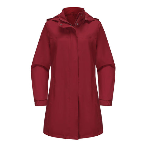 Detachable Hat Waterproof Windbreaker Solid Color Long Sleeve Thin Coat Casual Wear