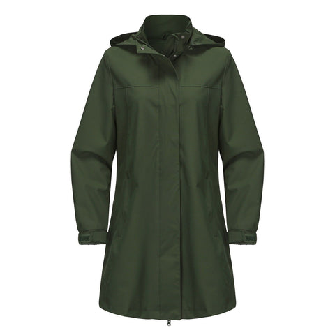 Detachable Hat Waterproof Windbreaker Solid Color Long Sleeve Thin Coat Casual Wear