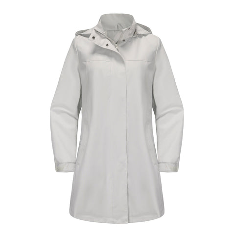 Detachable Hat Waterproof Windbreaker Solid Color Long Sleeve Thin Coat Casual Wear