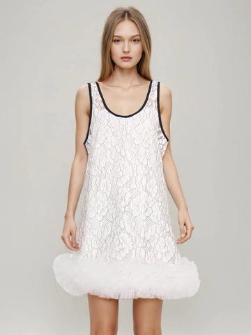 Hollow Out Embroidered Lace Camisole Dress