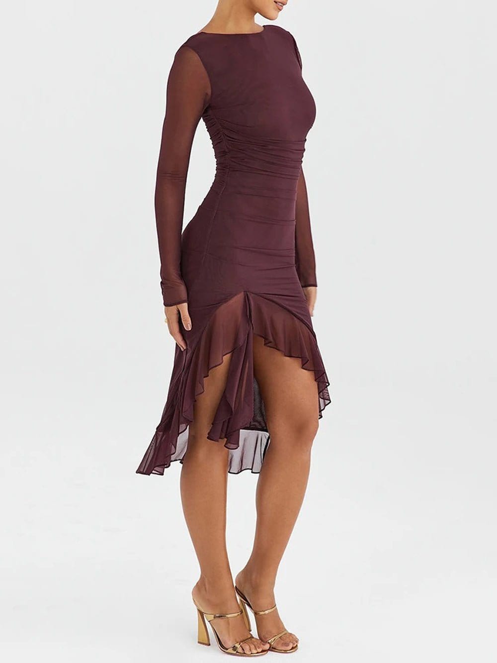 Adalynn Backless Ruffle Midi Dress