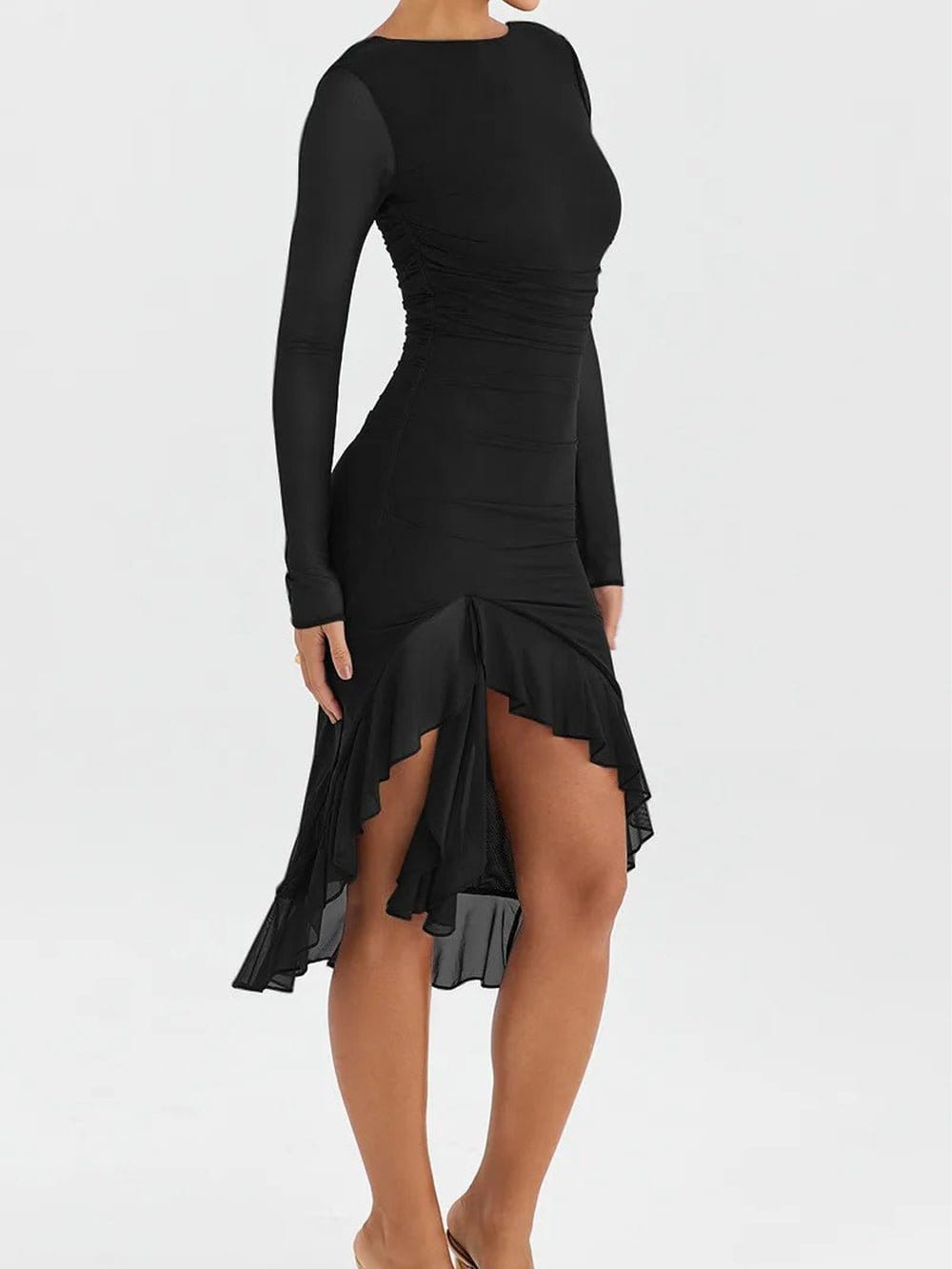 Adalynn Backless Ruffle Midi Dress