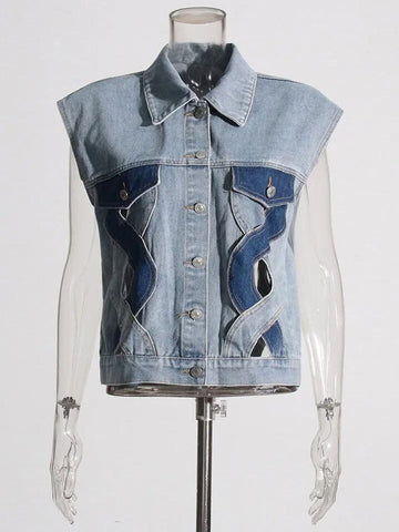 Veste en jean évidée Addison