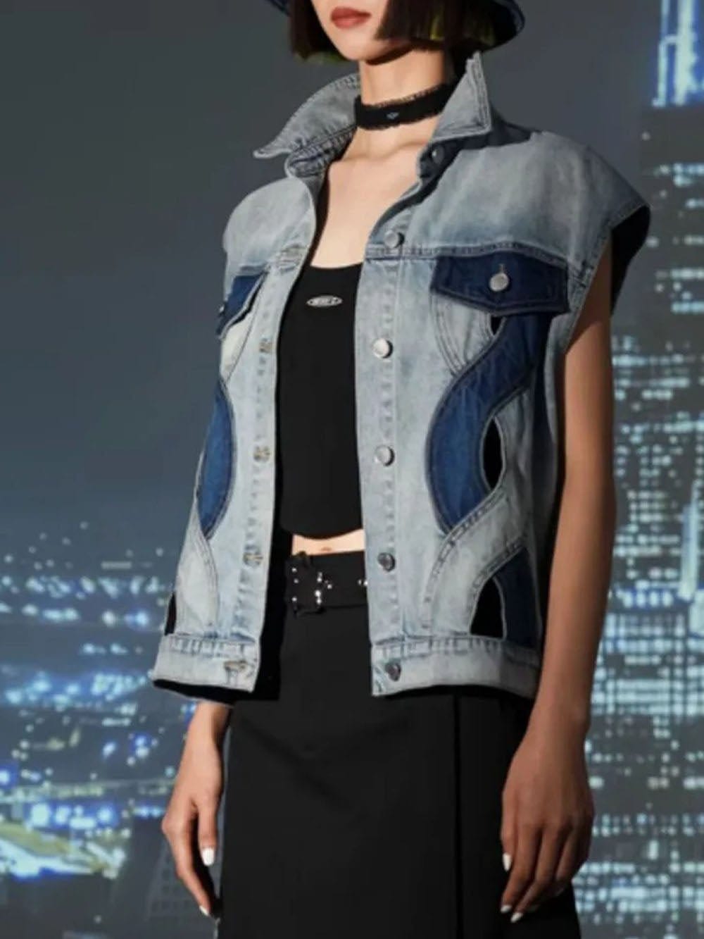 Veste en jean évidée Addison