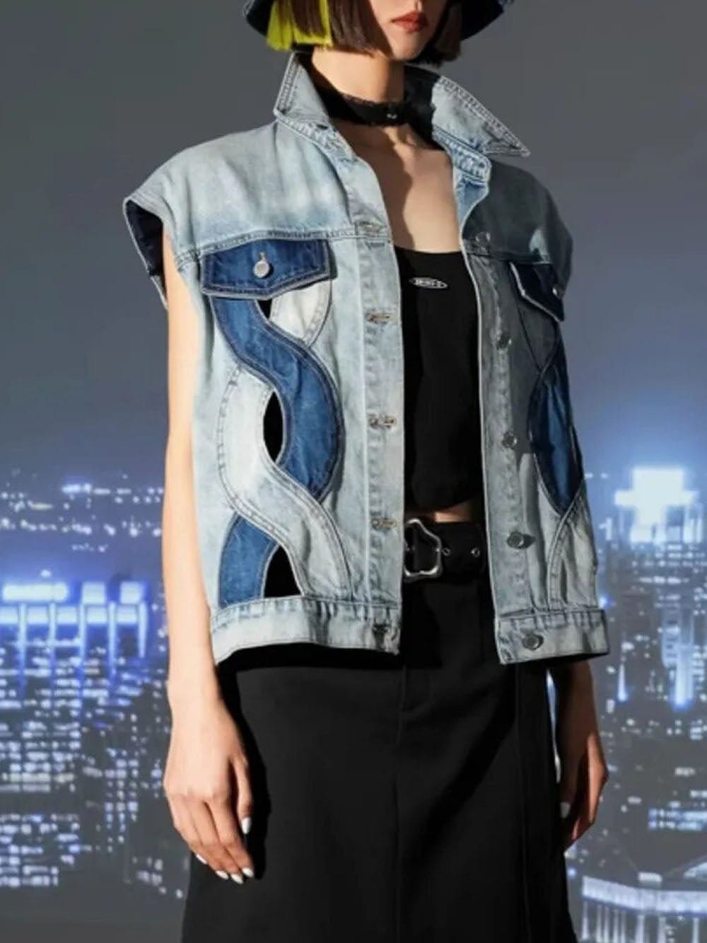 Veste en jean évidée Addison