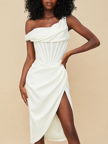 Adrian One Shoulder Midi Dress