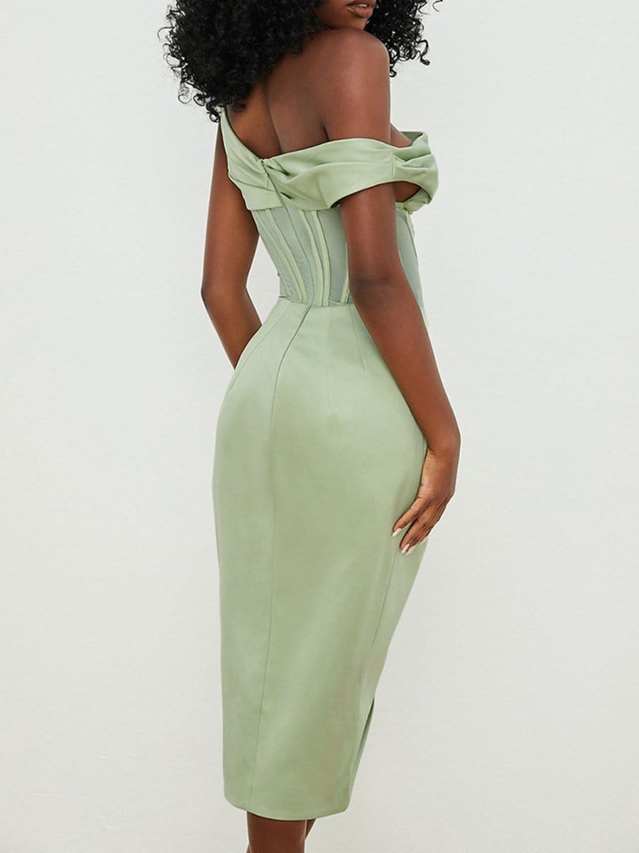 Adrian One Shoulder Midi Dress