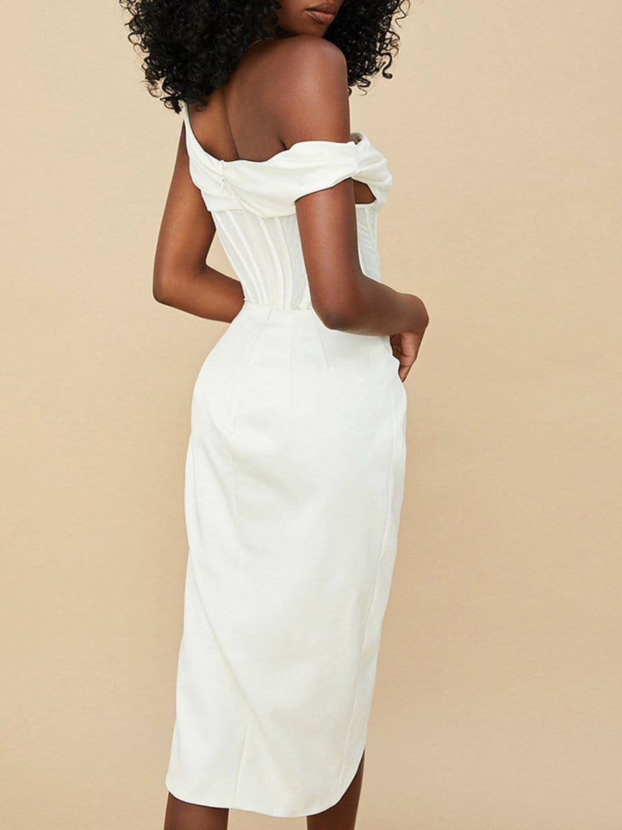 Adrian One Shoulder Midi Dress