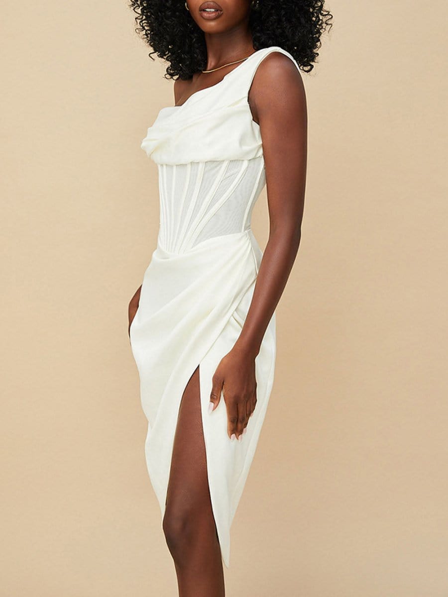 Adrian One Shoulder Midi Dress