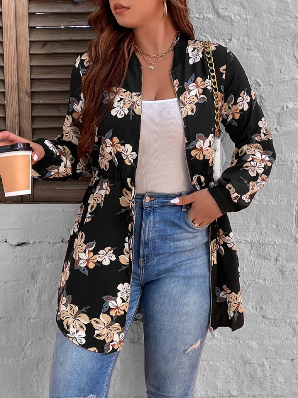 Alisa Trench Floral Jacket