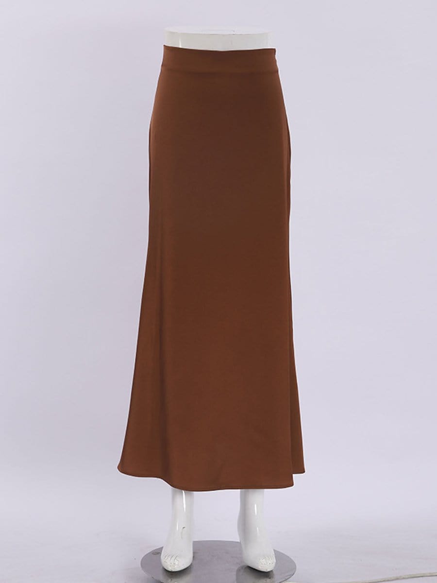 Amani Zipper Casual Silk Skirt