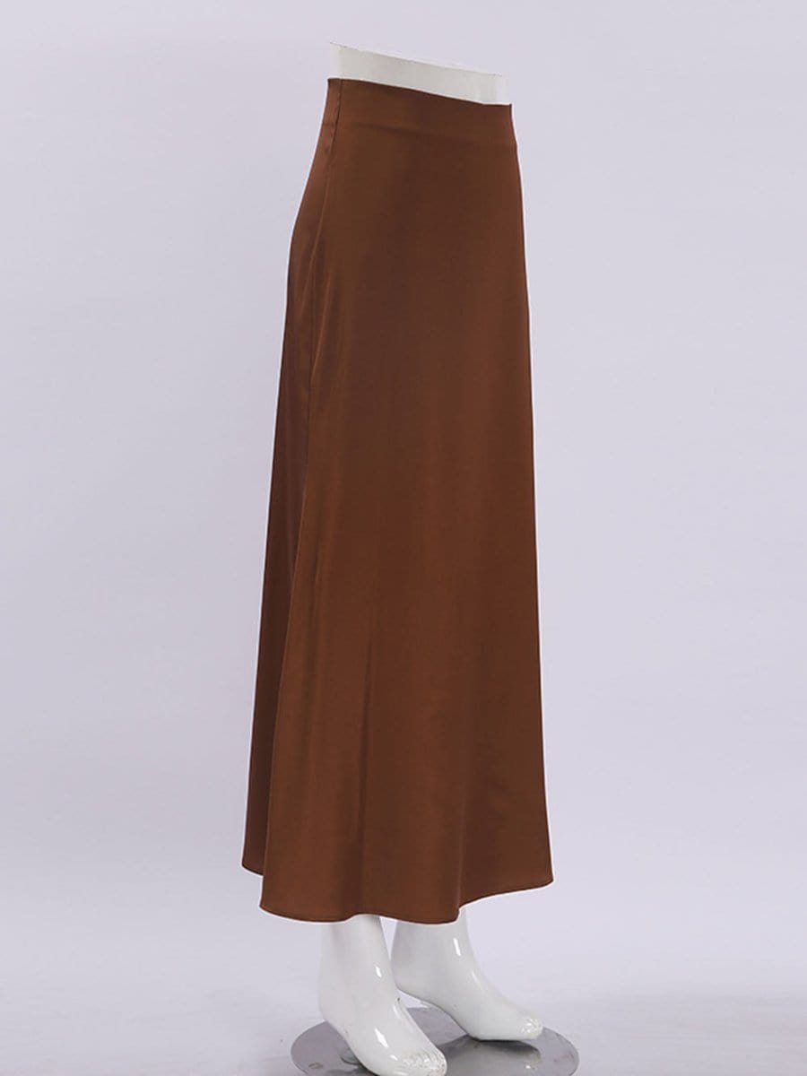 Amani Zipper Casual Silk Skirt