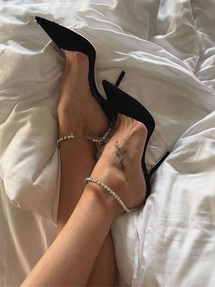 Ankle Rhinestone Heel