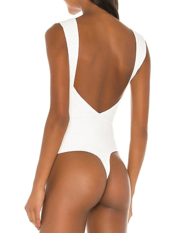 Anne Knit Shoulder Backless Bodysuit