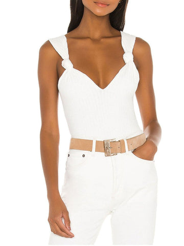 Anne Knit Shoulder Backless Bodysuit