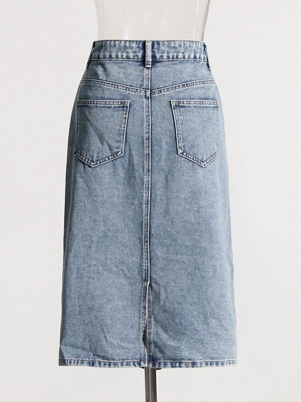 Aster Hollow Out Casual Denim Skirt